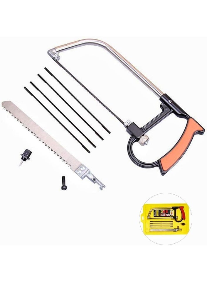 7PCS Multi-Purpose Hacksaw Set – Professional Hand Saw Kit with Replaceable Blades, Ergonomic Handle, Mini Bow Saws, Universal Woodworking Cutting Tool for Wood, Metal, Glass, Plastic, Ceramic, Tile – Complete Toolbox with Accessories - Image 1