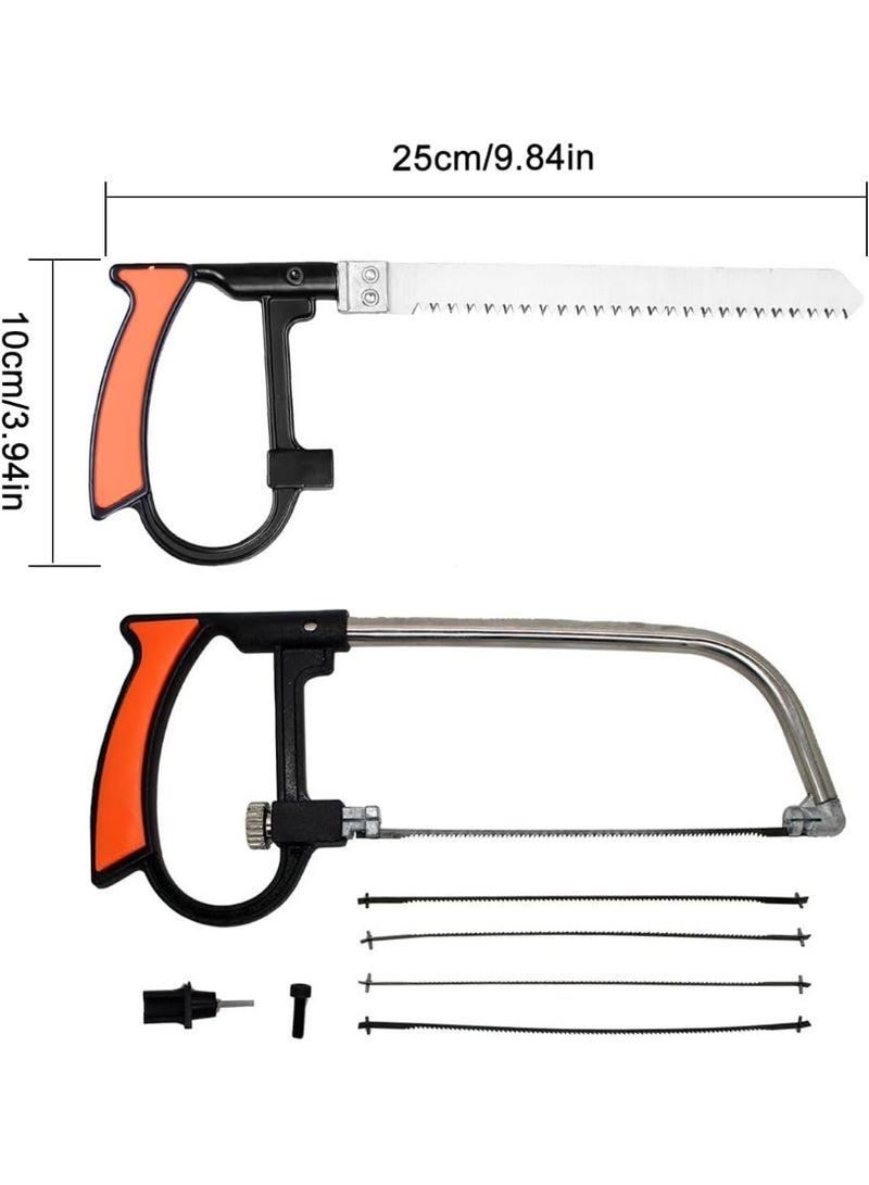 7PCS Multi-Purpose Hacksaw Set – Professional Hand Saw Kit with Replaceable Blades, Ergonomic Handle, Mini Bow Saws, Universal Woodworking Cutting Tool for Wood, Metal, Glass, Plastic, Ceramic, Tile – Complete Toolbox with Accessories - Image 4