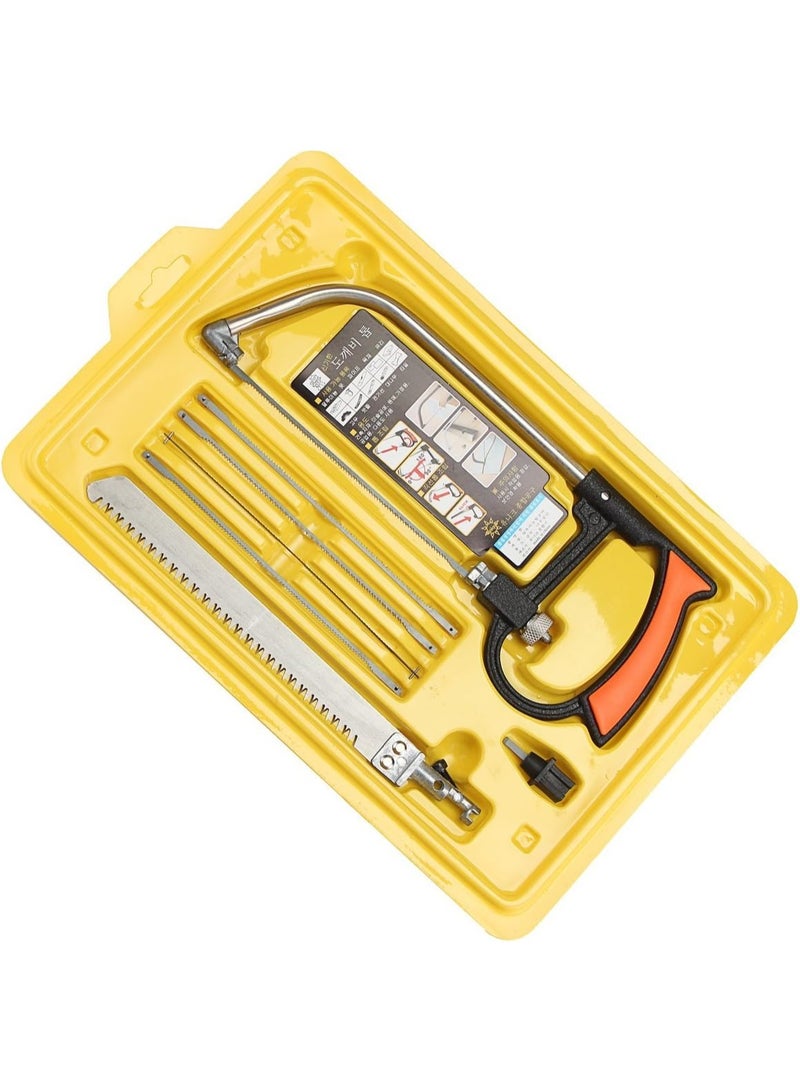 7PCS Multi-Purpose Hacksaw Set – Professional Hand Saw Kit with Replaceable Blades, Ergonomic Handle, Mini Bow Saws, Universal Woodworking Cutting Tool for Wood, Metal, Glass, Plastic, Ceramic, Tile – Complete Toolbox with Accessories - Image 2