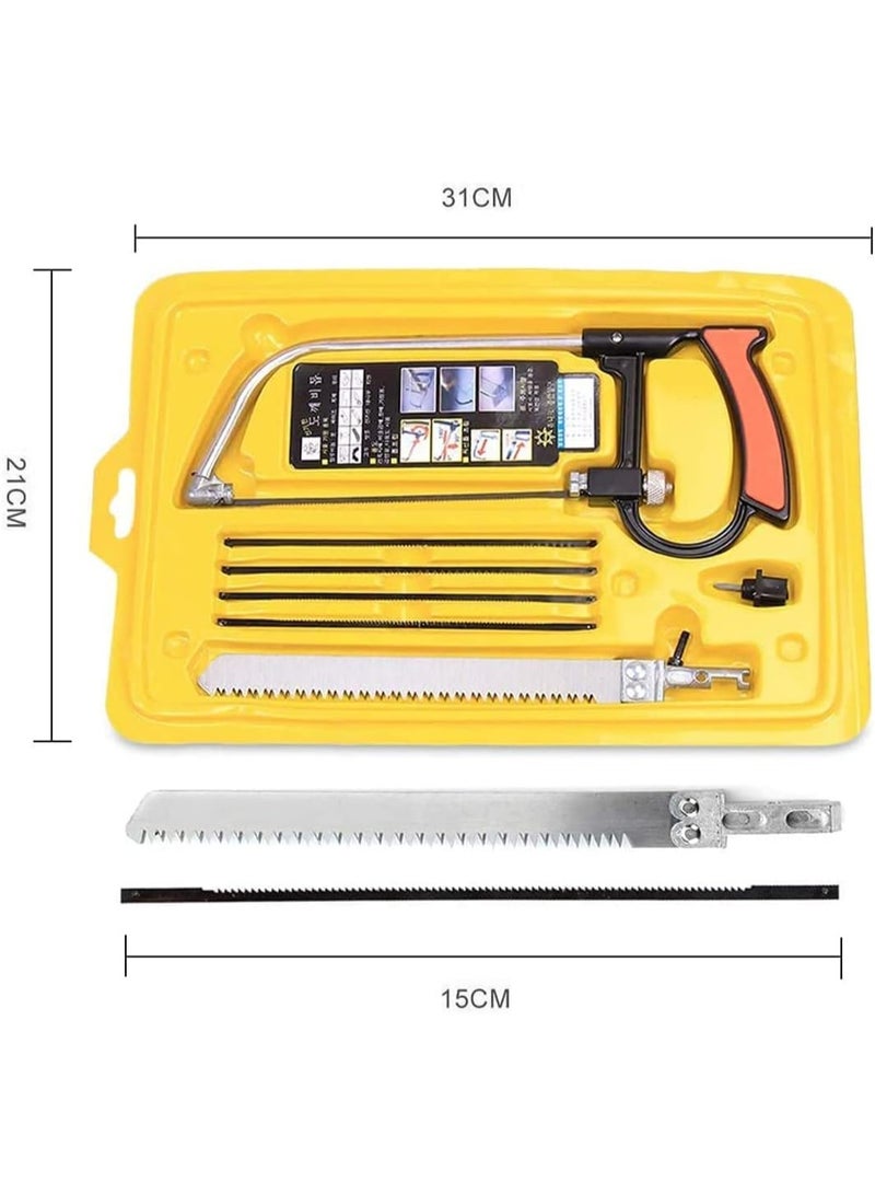 7PCS Multi-Purpose Hacksaw Set – Professional Hand Saw Kit with Replaceable Blades, Ergonomic Handle, Mini Bow Saws, Universal Woodworking Cutting Tool for Wood, Metal, Glass, Plastic, Ceramic, Tile – Complete Toolbox with Accessories - Image 3