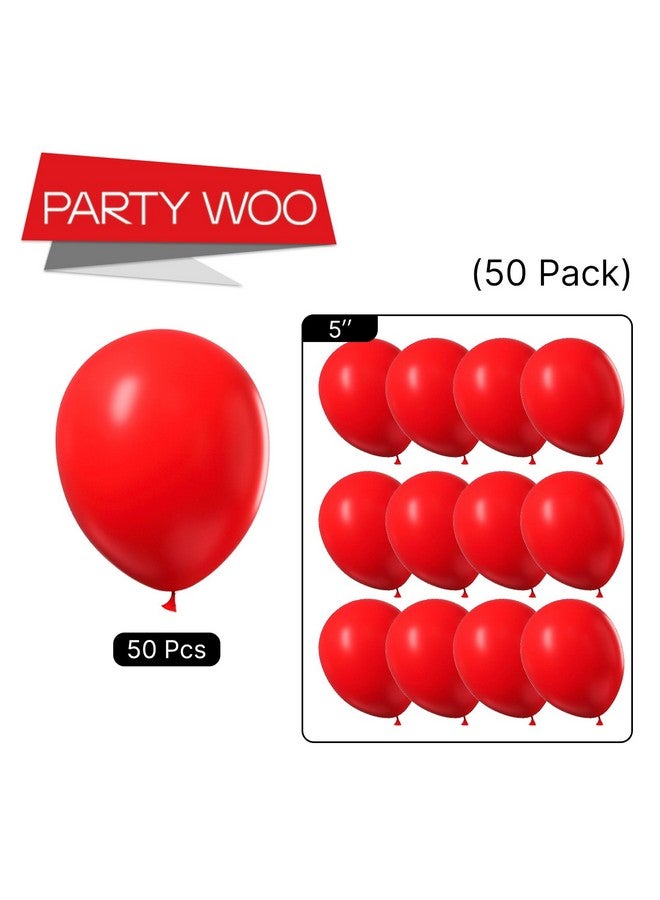 PartyWoo بالونات PartyWoo حمراء 50 قطعة 5 بوصة صغيرة ميني مات حمراء بالونات لاتكس للتخرج والزفاف ويوم الاستقلال ويوم الحب ويوم الذكرى وعيد الميلاد وحفلات الخطوبة والاحتفالات الحزينة - Image 5