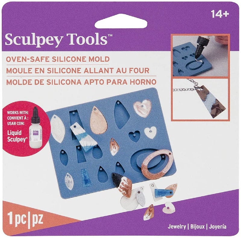 Sculpey Sculpey Tools Flexible Oven Safe Silicone Jewelry Mold is the Great jewelry tool for earrings necklaces and bracelets Use with oven bake clay Liquid Sculpey and resin  - Image 1