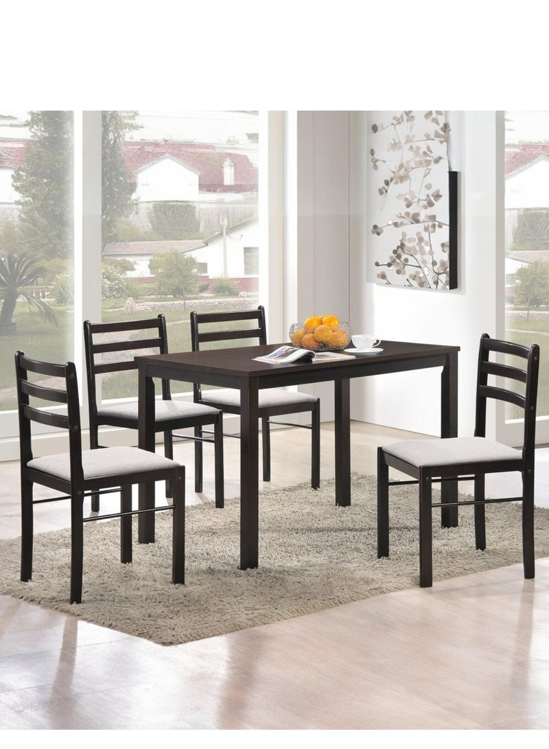 KRESLO Wooden Dining Table With 4 Chairs - Image 1