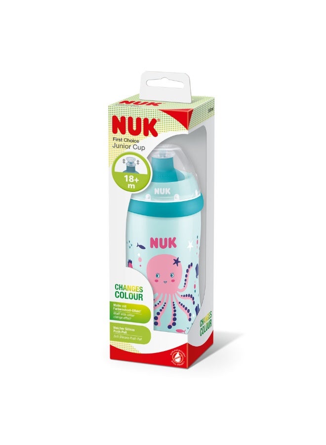 نوك كوب (NUK Junior Cup) مع مؤشر التحكم بالحرارة وخاصية تغيير الألوان - 300 مل (18 شهر فما فوق) - Image 1