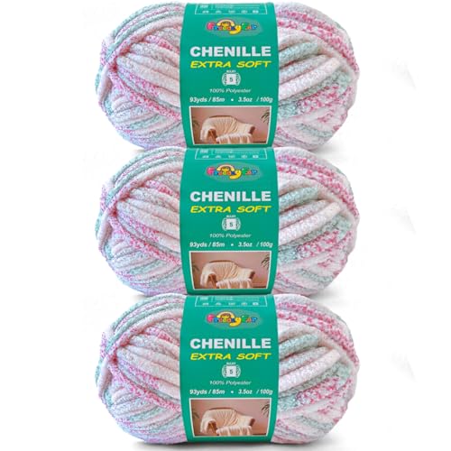 FREEASYFAR Super Soft and Cozy Chenille Yarn for Crocheting and Knitting Easy to Crochet withBulky 53Pack of 35oz93yds Chunky Plush Yarn for Hand Craft Blanket Ammigurumi Blush Pink - Image 1