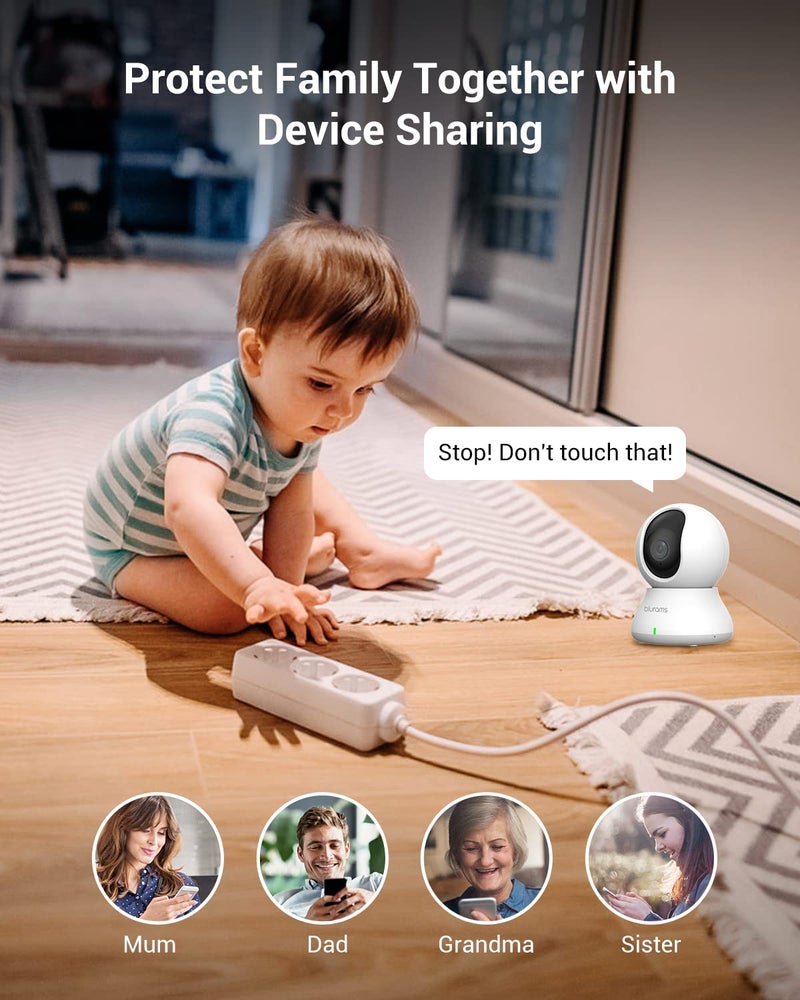 blurams 5G Cameras for Home Security, 2K Pet Camera with Phone App, 360Â° PTZ Indoor Camera w/Dual-Band WiFi6, Free Human/Motion/Sound Detection, 2-Way Talk, Night Vision, Compatible with Alexa, 2Pack - Image 4