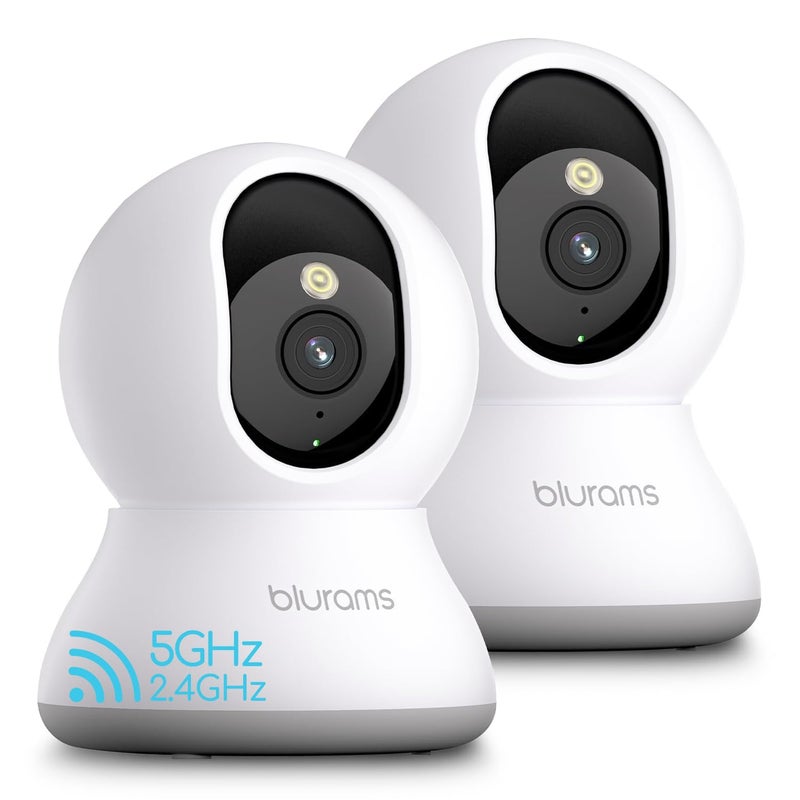 blurams 5G Cameras for Home Security, 2K Pet Camera with Phone App, 360Â° PTZ Indoor Camera w/Dual-Band WiFi6, Free Human/Motion/Sound Detection, 2-Way Talk, Night Vision, Compatible with Alexa, 2Pack - Image 1