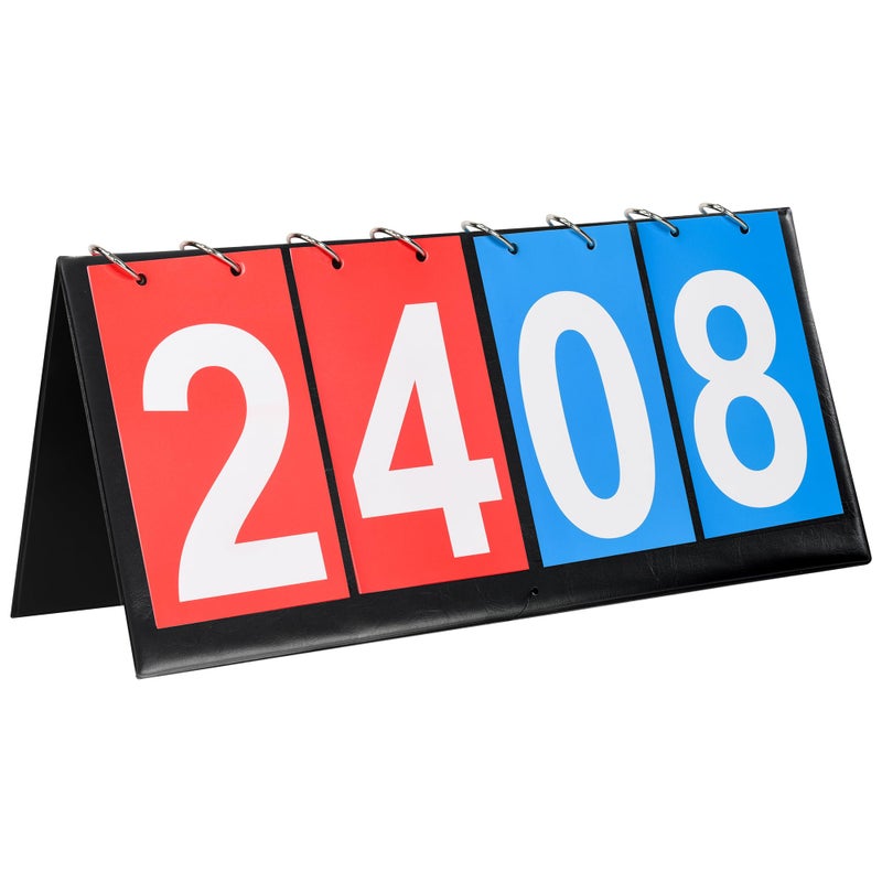 I-MART 4-Digit Portable Flip Scoreboard, Easy Flip Score Keeper for Cornhole Volleyball Basketball Football Tennis Baseball Soccer Ping Pong Games, Double-Sided Display for Indoor Outdoor Sports - Image 1