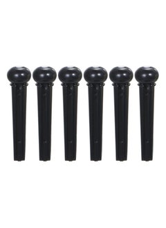 ABS Acoustic Guitar Bridge Pins Dot Inlay Bridge Pin for Bass Folk Guitar Replacement Accessories diameter (5.0mm, Pack of 6, Black)