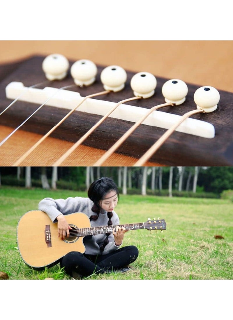 SOLDOUT - ABS Acoustic Guitar Bridge Pins Dot Inlay Bridge Pin for Bass Folk Guitar Replacement Accessories diameter (5.0mm, Pack of 6, Black) - Image 1