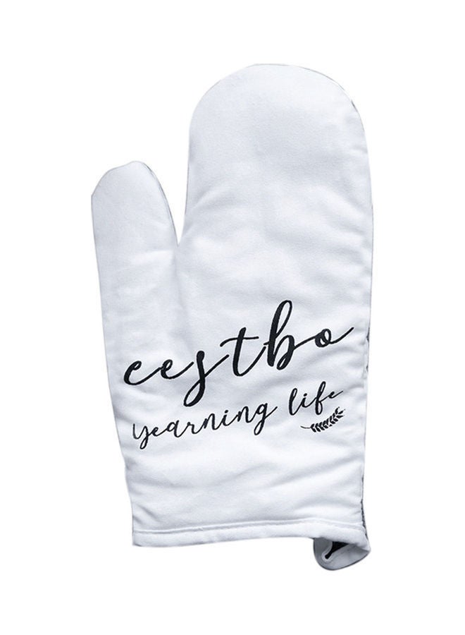 NIBEMINENT Anti-Scalding Cotton Microwave Glove White 