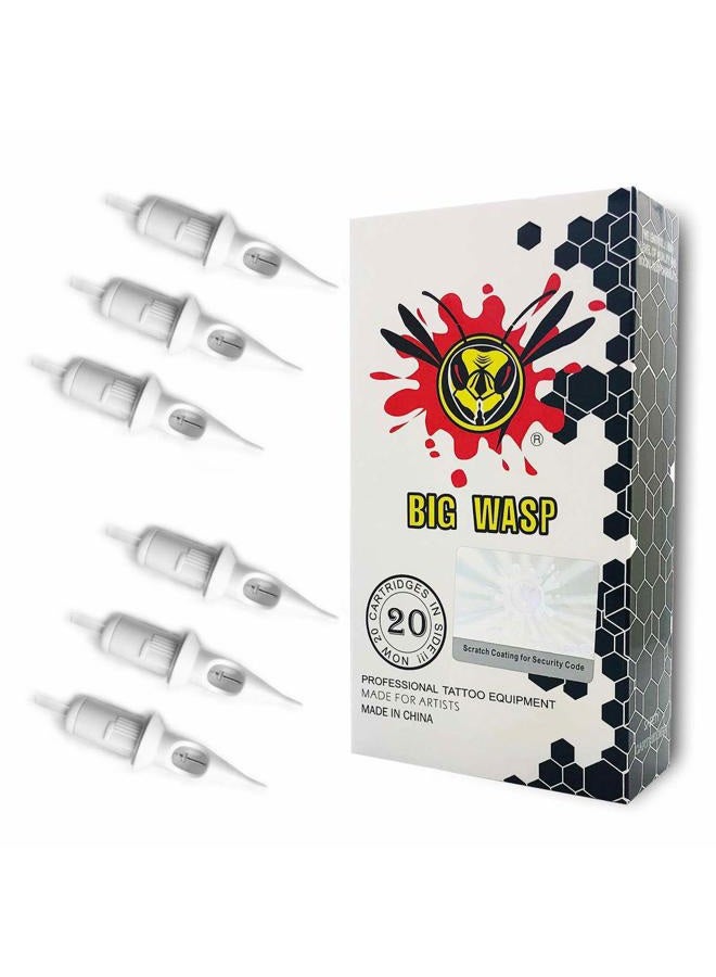 BIGWASP خرطوشة إبرة وشم قابلة للتصرف 7RL #12 قياسية 7 خطوط دائرية (1207RL) 20 قطعة - Image 1