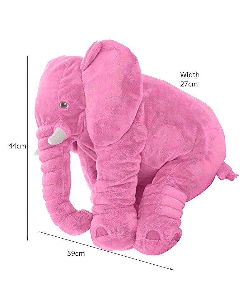 DearJoy Big Fibre Filled Baby Pillow and Stuffed Animal Elephant Soft Toy of Plush Hugging Pillow Material for Kids Boy/Girl as Birthday Gift (60 cm, Pink) Polyester - Image 3