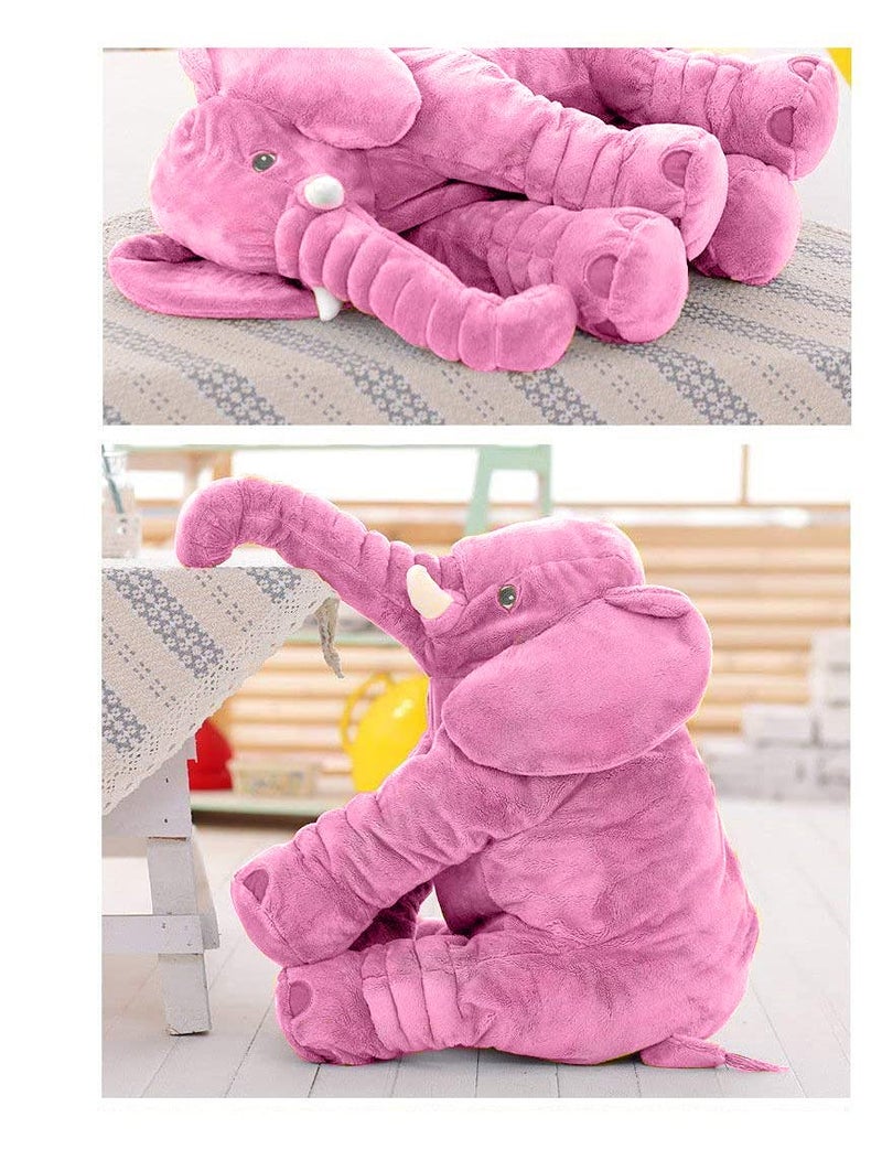 DearJoy Big Fibre Filled Baby Pillow and Stuffed Animal Elephant Soft Toy of Plush Hugging Pillow Material for Kids Boy/Girl as Birthday Gift (60 cm, Pink) Polyester - Image 4