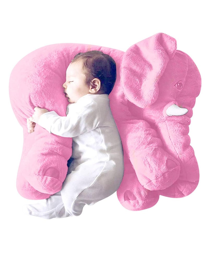 DearJoy Big Fibre Filled Baby Pillow and Stuffed Animal Elephant Soft Toy of Plush Hugging Pillow Material for Kids Boy/Girl as Birthday Gift (60 cm, Pink) Polyester - Image 1