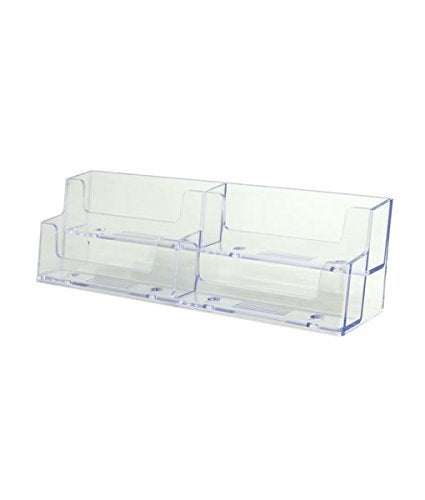 SourceOne LLC 2 Tier , Double Wide Premium Acrylic Business Card Holder - Image 1
