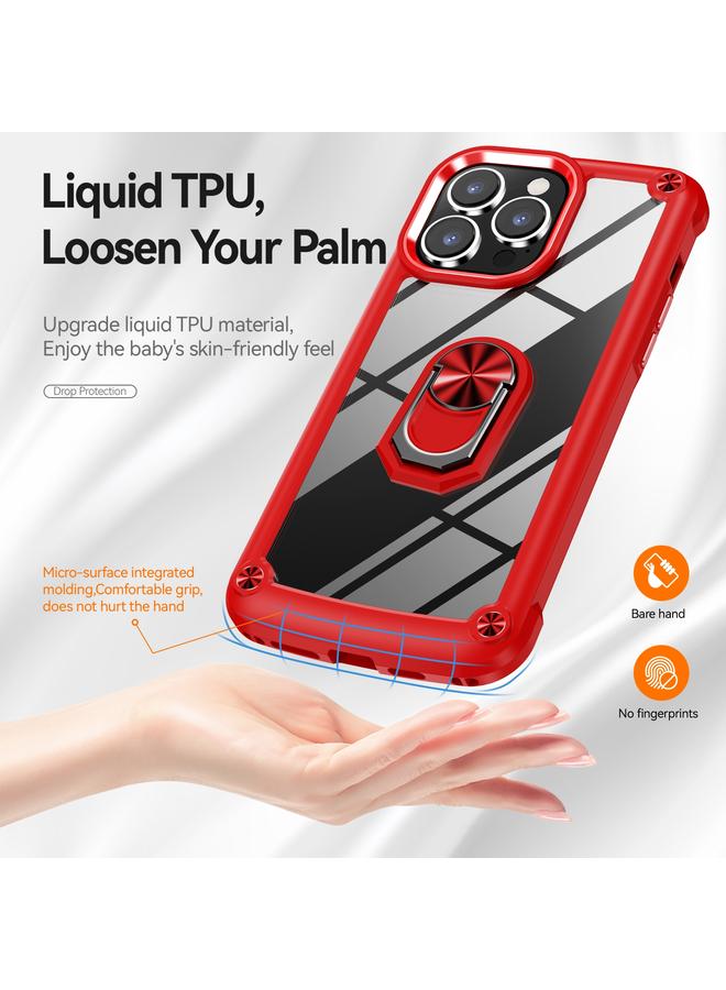 اس-توب جراب لهاتف iPhone 14 Pro Max مصنوع من مادة TPU + PC لحماية العدسات مع حامل حلقي - Image 2