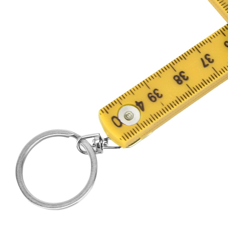 AQXREIGHT قطعتان مسطرة قابلة للطي من مادة ABS بطول 0.5 متر، مسطرة قابلة للطي محمولة لأعمال النجارة وتركيب البلاط باللون الأصفر - Image 4