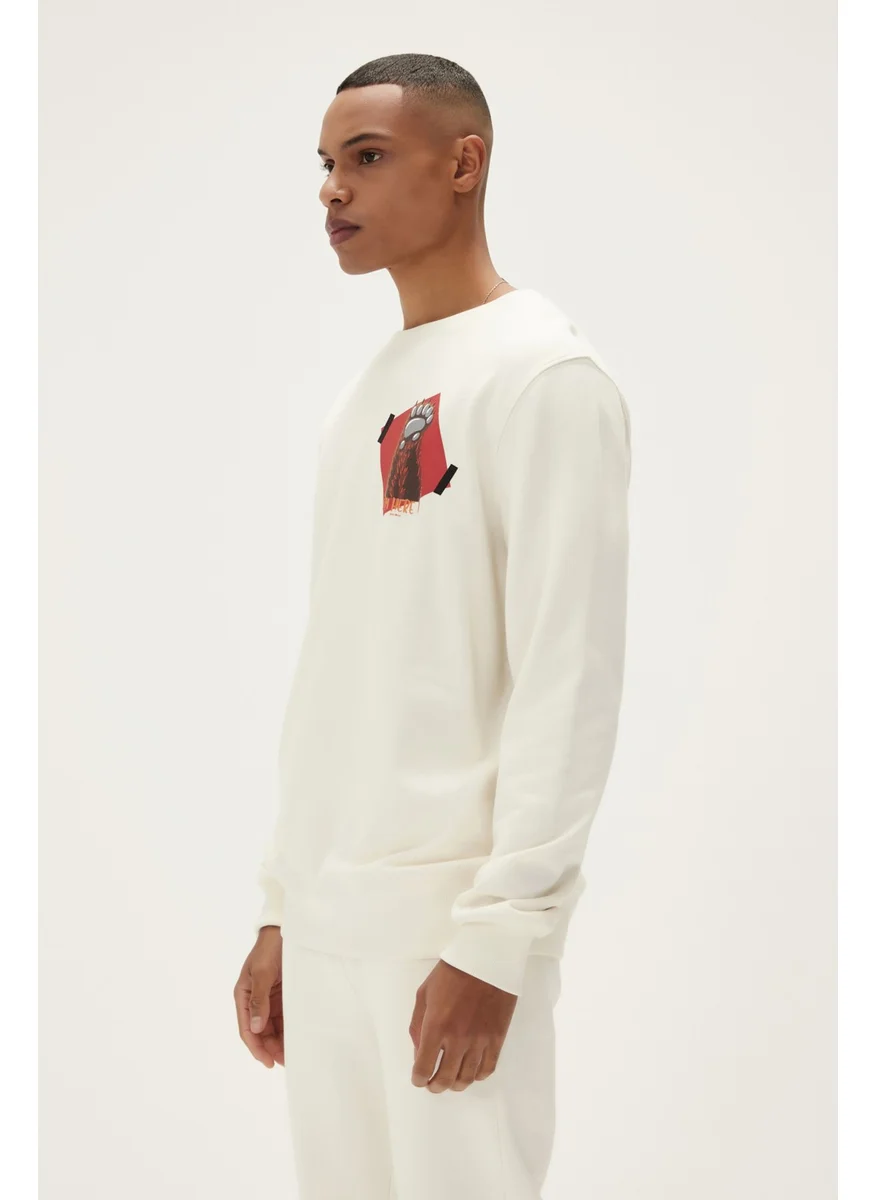 Bad Bear Here Crewneck Cream Men's Sweatshirt 22.02.12.016-C108