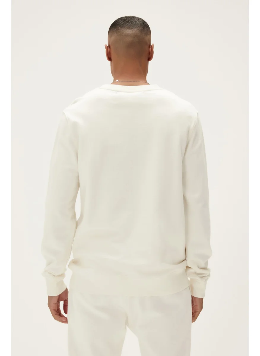 Bad Bear Here Crewneck Cream Men's Sweatshirt 22.02.12.016-C108