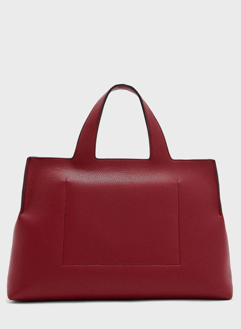 CALVIN KLEIN Neat Double Handle Shoulder Strap Tote