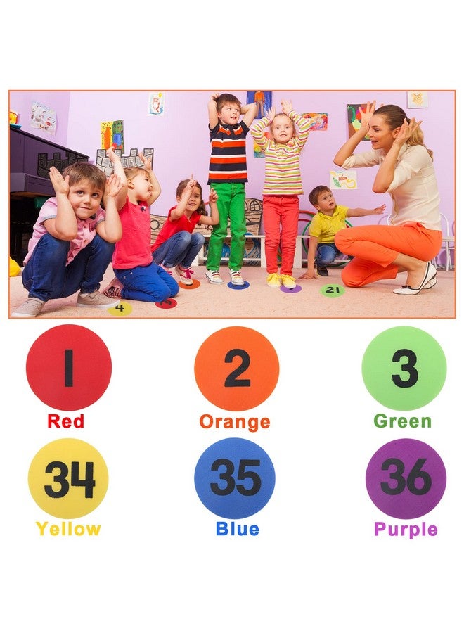 Hoedia 70Pcs Carpet Markers Floor Dots Multicolour Spot Marker,Magic Carpet Spots For Classroom Supplies Elementary School Kindergarten Daycare Decoration（26 Letters + 36 Numbers + 8 Stars） - Image 2