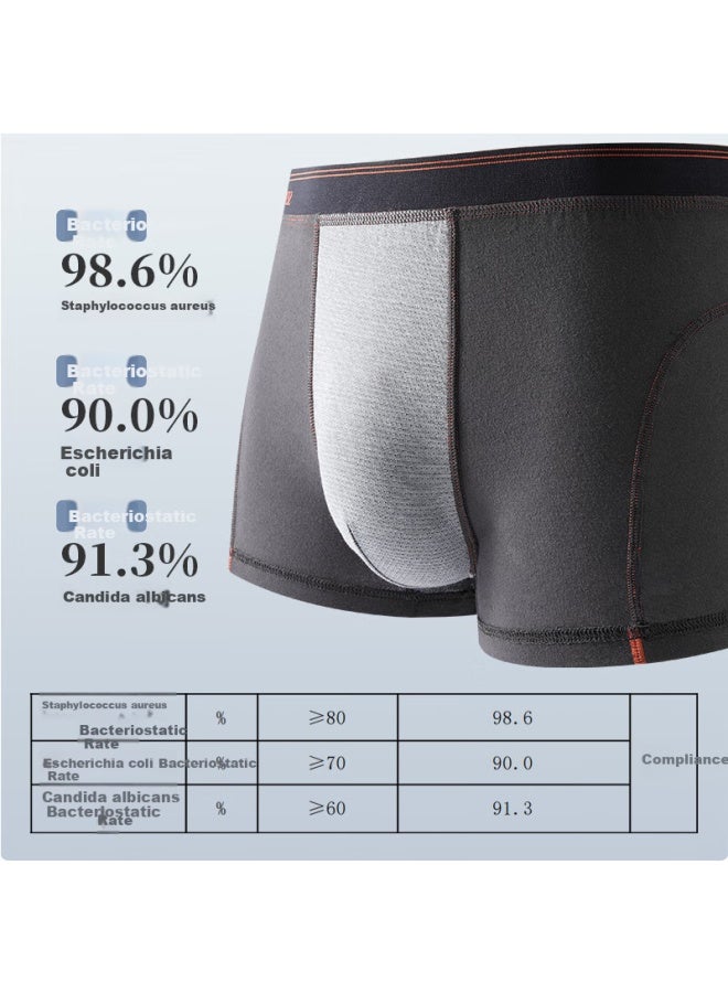Septwolves Men's Cotton Boxer Briefs Color Block Antibacterial Shorts Men's Underwear Bottoms Mid-waist Four-corner Pants - Image 2