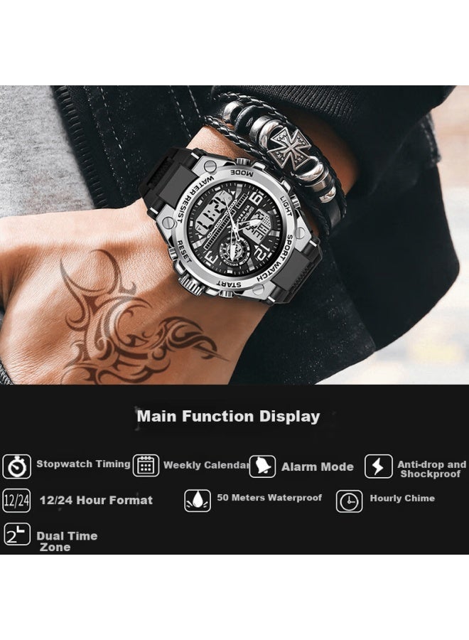 Sanda Electronic Watch For Men, Students, Sports, Waterproof, Luminous, For Middle And High School Students, Military Enlistment, Outdoor Timing Digital Watch - Image 3