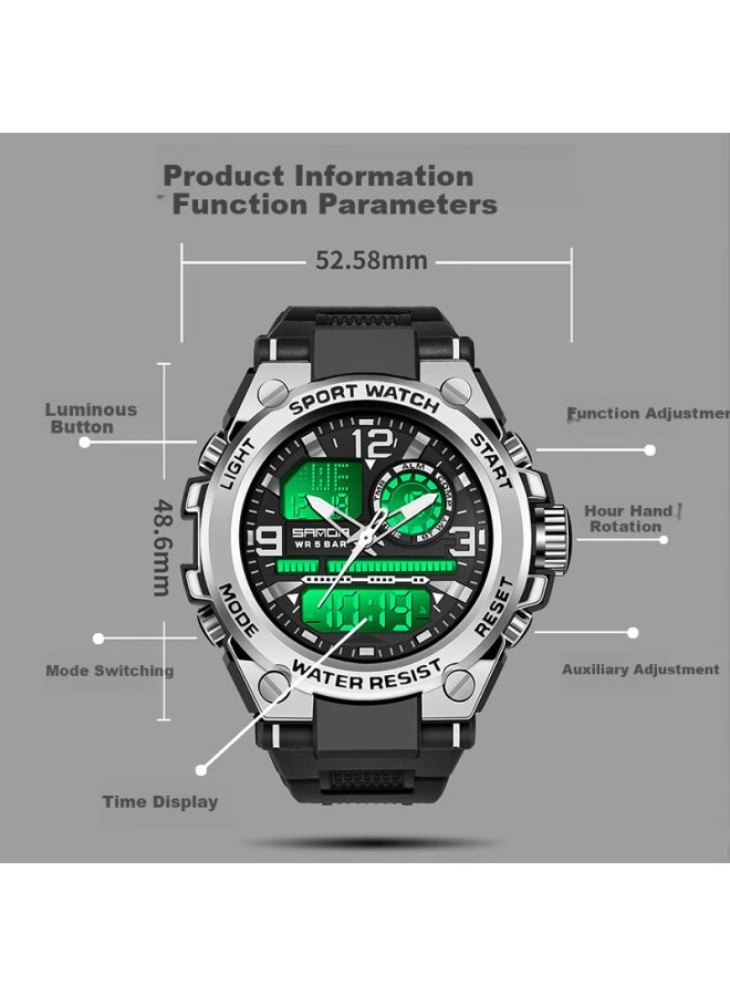 Sanda Electronic Watch For Men, Students, Sports, Waterproof, Luminous, For Middle And High School Students, Military Enlistment, Outdoor Timing Digital Watch - Image 2