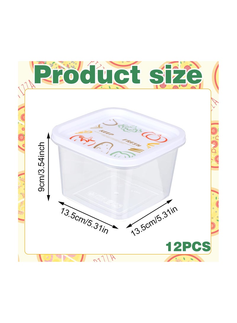 SYOSI Pizza Dough Proofing Box, Set of 12 Large Stackable Dough, with Sealing Lids Bread Dough Container Pizza Dough with Covers Food Storage Container for Home Kitchen Camping - 5.3” x 5.3” x 3.5” - Image 2
