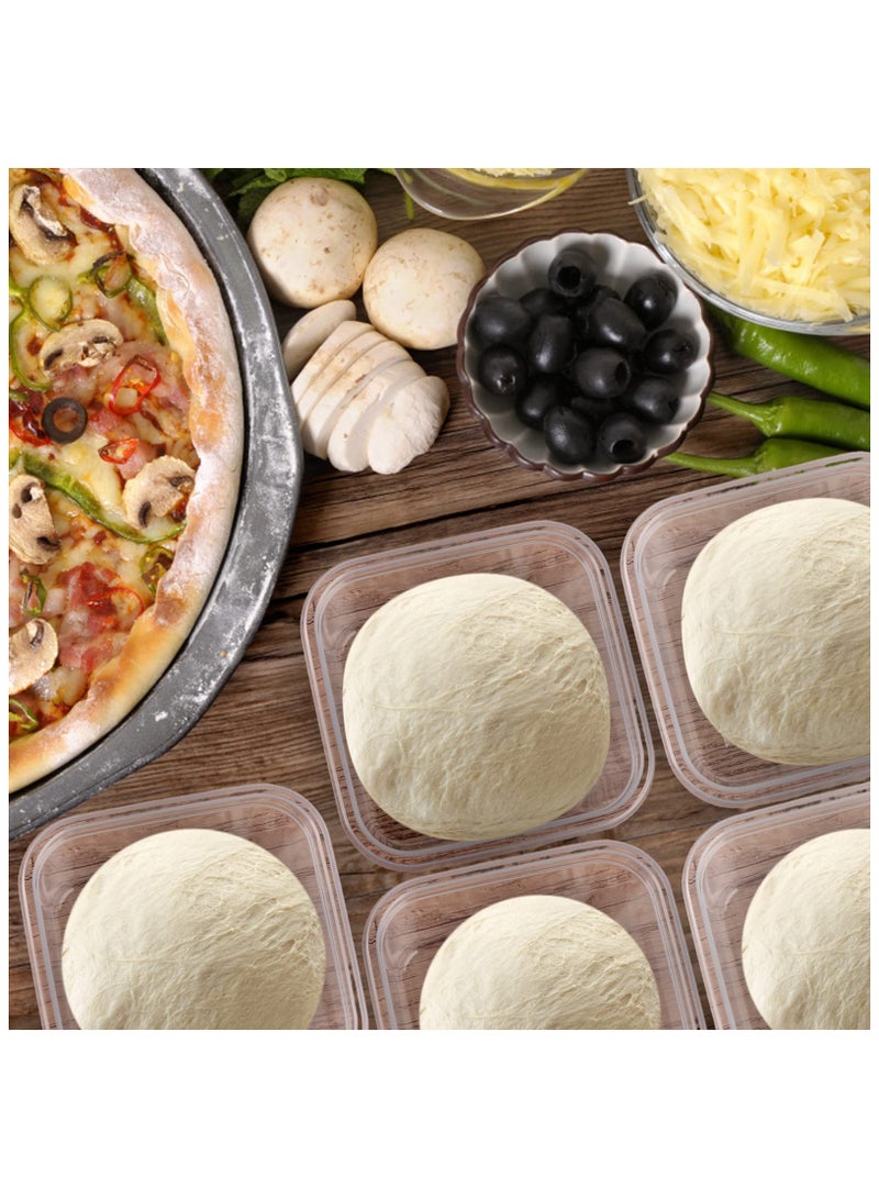 SYOSI Pizza Dough Proofing Box, Set of 12 Large Stackable Dough, with Sealing Lids Bread Dough Container Pizza Dough with Covers Food Storage Container for Home Kitchen Camping - 5.3” x 5.3” x 3.5” - Image 4