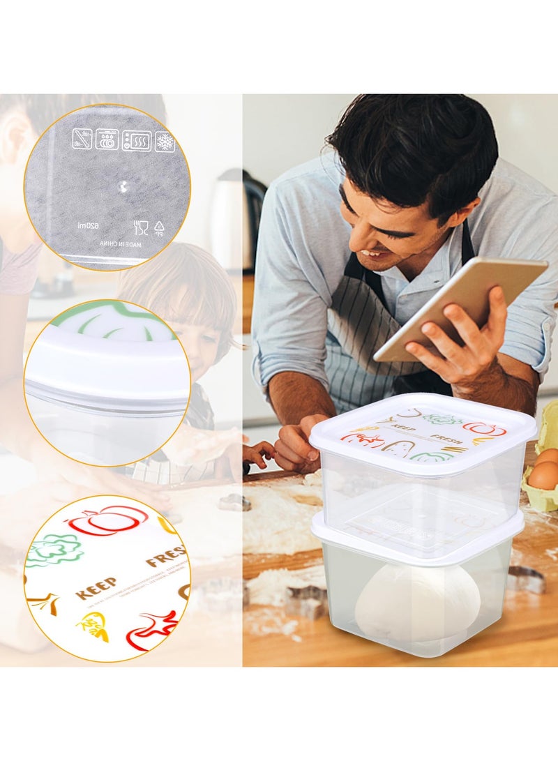 SYOSI Pizza Dough Proofing Box, Set of 12 Large Stackable Dough, with Sealing Lids Bread Dough Container Pizza Dough with Covers Food Storage Container for Home Kitchen Camping - 5.3” x 5.3” x 3.5” - Image 3