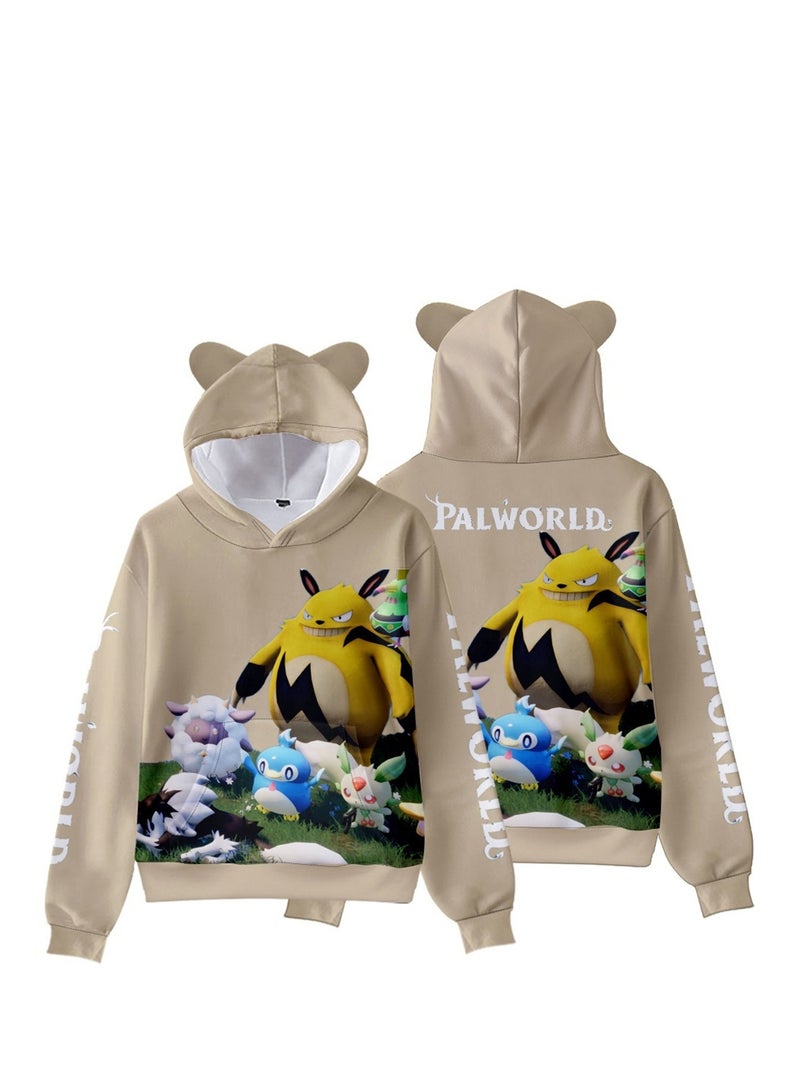 Palworld Phantom Beast Pallu 3D Digital Printing Cat Ears Hooded Sweatshirt - Image 2