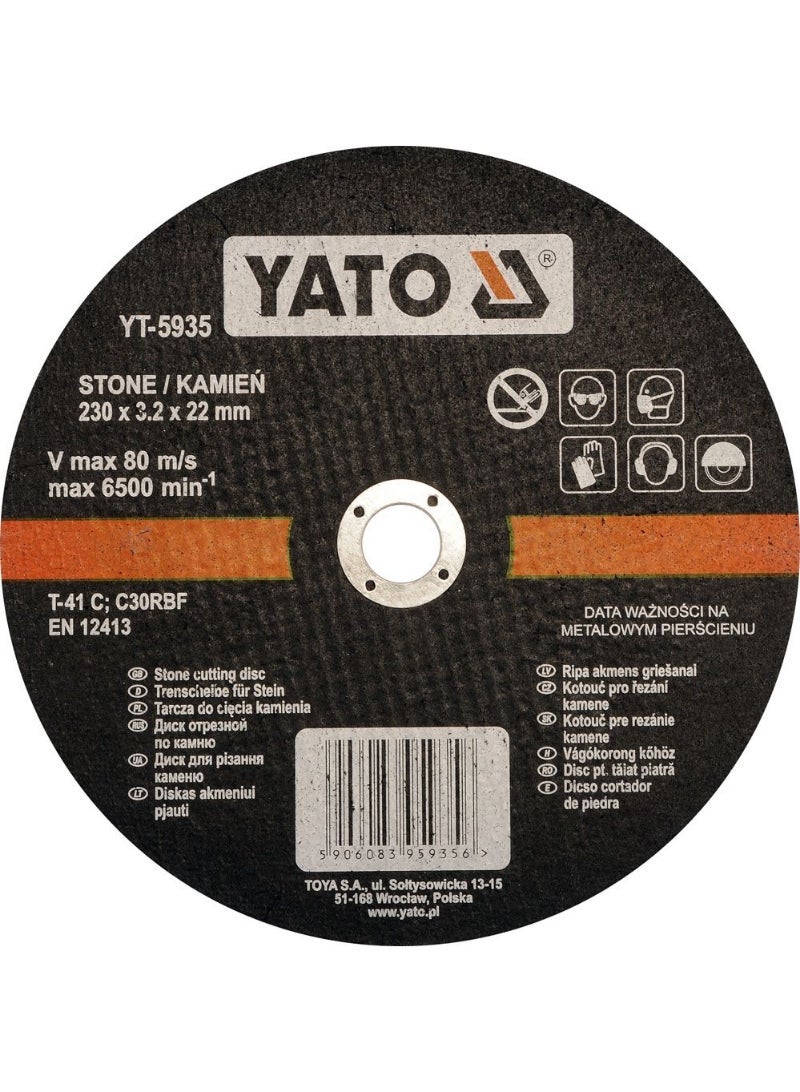 YATO Stone Cutting Disc 230x3.2x22mm  YT-5935