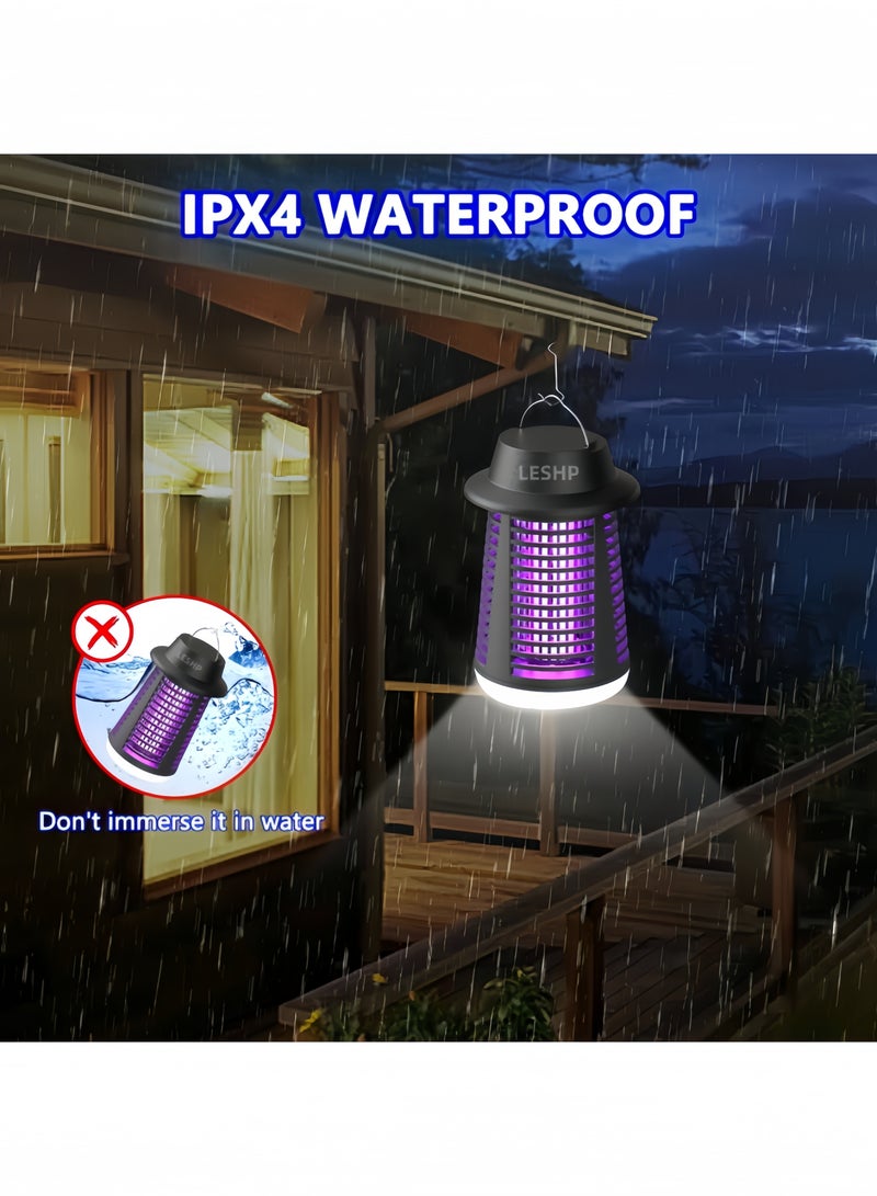 ليشب مبيد للحشرات في الهواء الطلق، ومبيد للبعوض مزود بضوء الصمام الثنائي الباعث للضوء، ومفخ للذباب في الهواء الطلق وفي الأماكن المغلقة، ومفخ للذباب الكهربائي القاتل للحشرات، مناسب للحديقة - Image 4