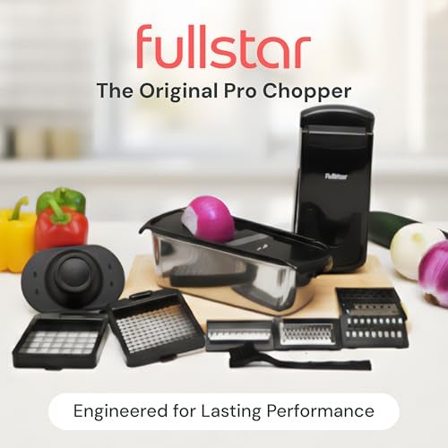 Fullstar فولستار الشيف المحترف الأصلي - قاطع الخضار ومقشر، قاطع الطعام مع حاوية، قاطع الفواكه، أدوات المطبخ والهدايا، أساسيات المنزل (14 في 1، فضي) - Image 2