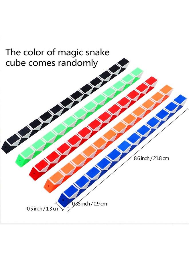 Yeetec 24 Pack 24 Blocks Magic Speed Cubes Mini Snake Cube Mini Plastic Puzzle Cube Toy For Kids Party Bag Fillers Party Supplies Random Color  - Image 3