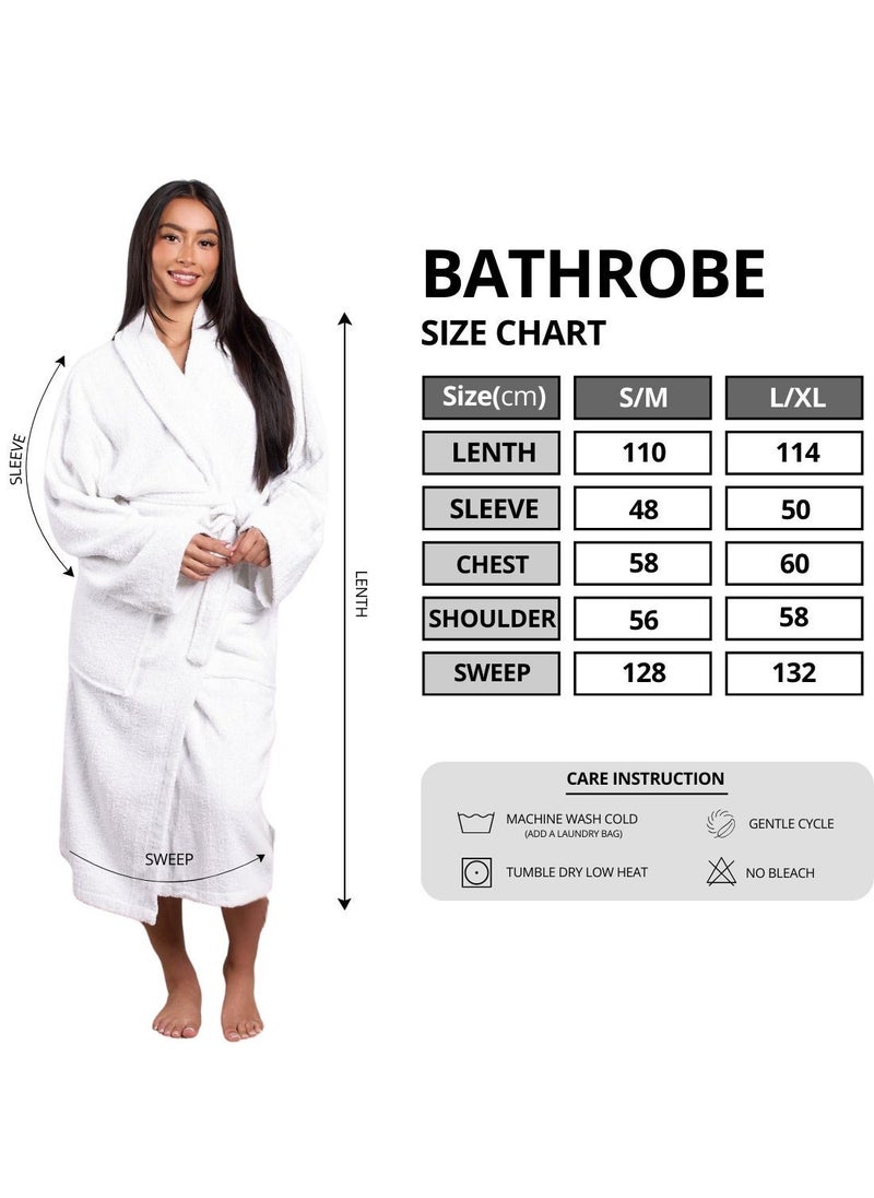 1Chase Luxury Shawl Bathrobe Ultra Soft, 100% Cotton Shawl Collar Robe for Men & Women, Hotel & Home Comfort (L/XL), Grey  - Image 5