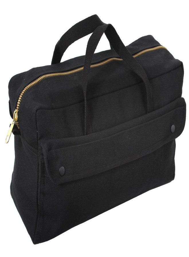 Rothco Canvas Jumbo Tool Bag With Brass Zipper, Black - Image 1