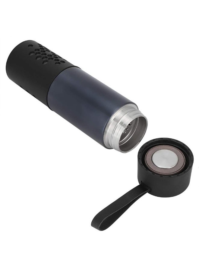 هابي هوم زجاجة مياه مصنوعة من الستانلس ستيل، معزولة ومفرغة من الهواء تحافظ على برودة/ سخونة مشروبك حتى 12 ساعة مزودة بمصفاة للشاي، وزجاجة شاي أعشاب/ليمون/أخضرللاستخدام المحمول للأصدقاء والمدرسة والمنزل والمكتب والسفر (450 مل) - Image 5