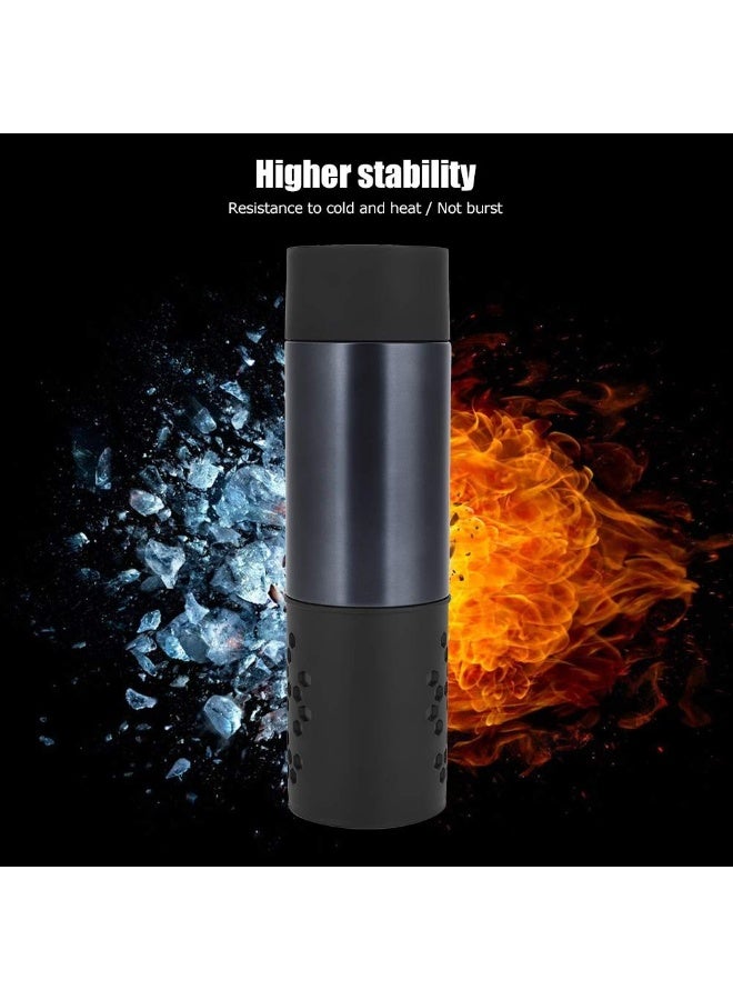 هابي هوم زجاجة مياه مصنوعة من الستانلس ستيل، معزولة ومفرغة من الهواء تحافظ على برودة/ سخونة مشروبك حتى 12 ساعة مزودة بمصفاة للشاي، وزجاجة شاي أعشاب/ليمون/أخضرللاستخدام المحمول للأصدقاء والمدرسة والمنزل والمكتب والسفر (450 مل) - Image 4