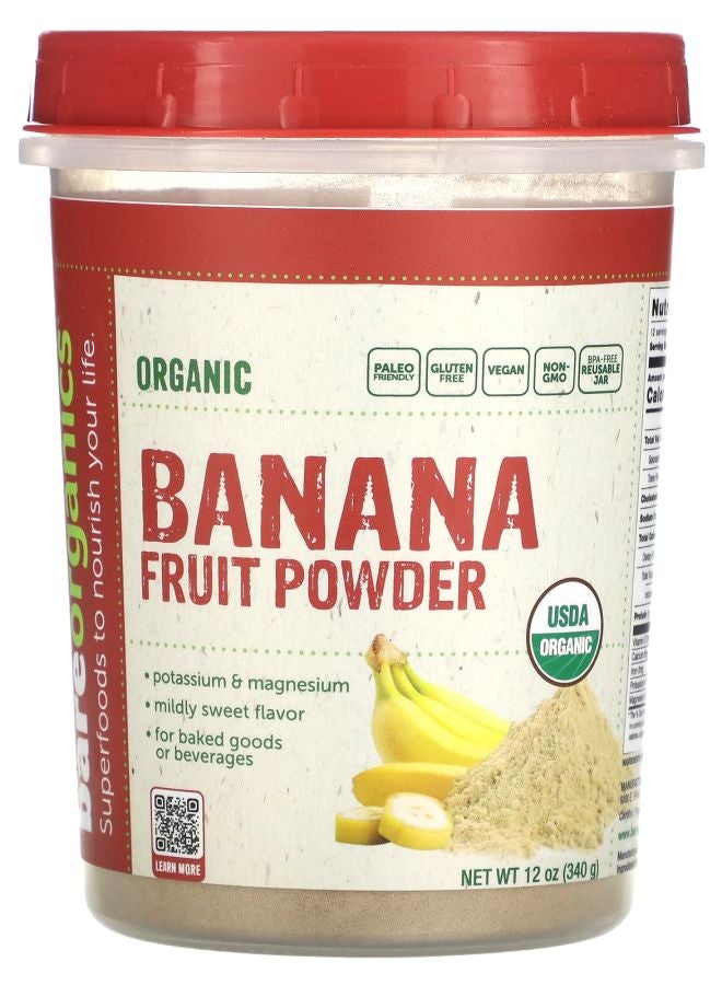 BareOrganics Organic Banana Fruit Powder 12 oz (340 g) - Image 1