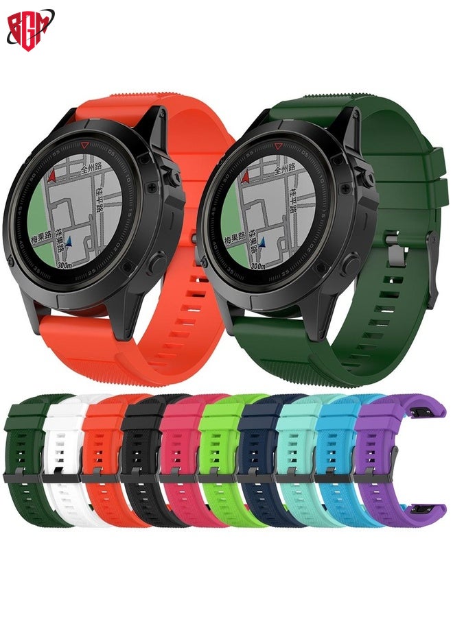 BGM Watch Band Strap For Garmin Fenix 5X (26mm) Fenix3 / Fenix3 HR Silicone Watch Band(White)  - Image 5