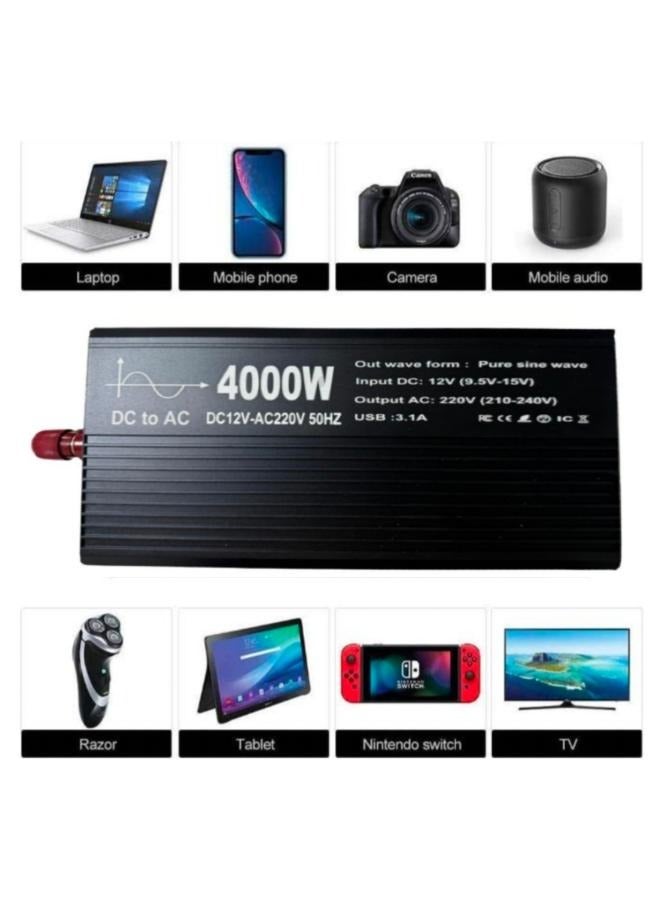 Generic 4000W 12V Pure Sine Wave  Power Inverter with LCD Display  - Image 5