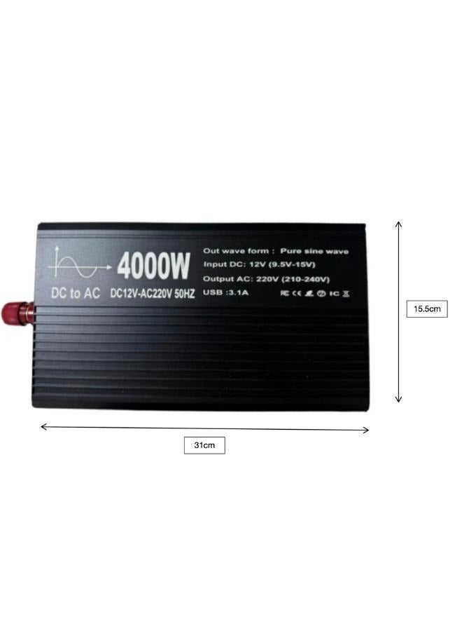 Generic 4000W 12V Pure Sine Wave  Power Inverter with LCD Display  - Image 2
