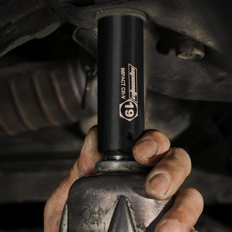 EPAuto 1/2-Inch Drive Metric Deep Impact Socket Set, Cr-V, 6 Points, 11 Sockets - Image 2