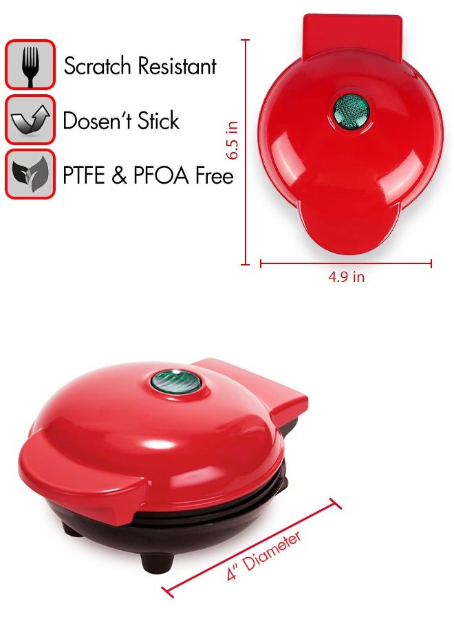  متجر جليكسن صانعة وافل صغيرة 4 إنش – آلة وافل مدمجة وغير لاصقة للإفطار والحلويات والمزيد | سهلة التنظيف وتوفّر المساحة - Image 4