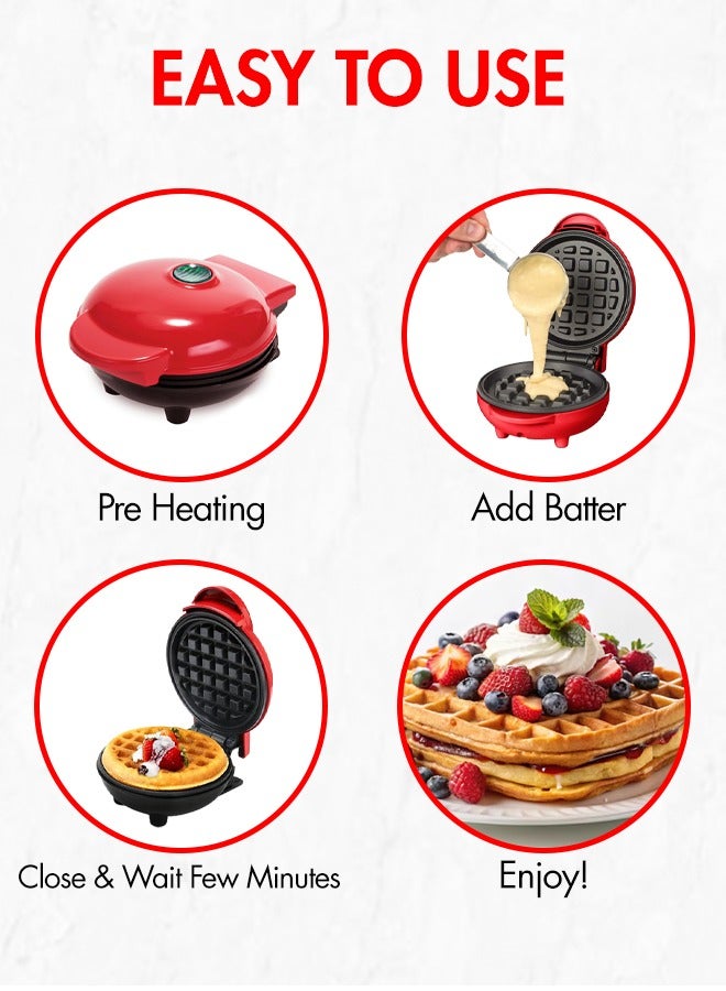  متجر جليكسن صانعة وافل صغيرة 4 إنش – آلة وافل مدمجة وغير لاصقة للإفطار والحلويات والمزيد | سهلة التنظيف وتوفّر المساحة - Image 5