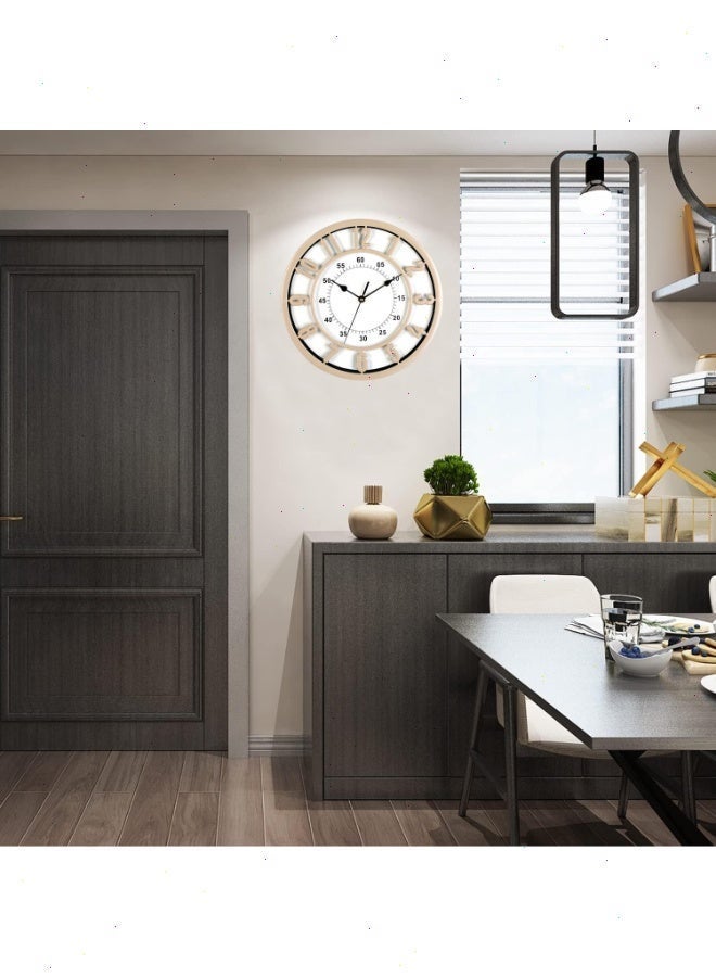 يواوليتي ساعة حائط، 31 سم، صامتة، سهلة القراءة، مناسبة للمنزل والمكتب والفصول الدراسية والمدارس، تعمل بالبطارية، موفرة للطاقة (بيج) - Image 4