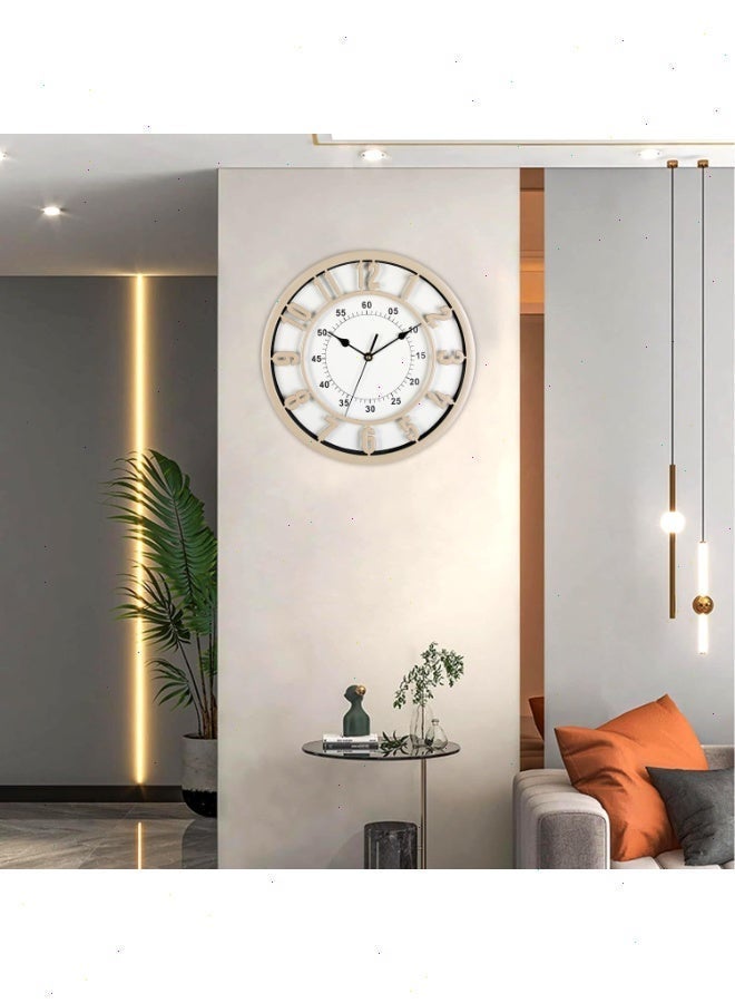 يواوليتي ساعة حائط، 31 سم، صامتة، سهلة القراءة، مناسبة للمنزل والمكتب والفصول الدراسية والمدارس، تعمل بالبطارية، موفرة للطاقة (بيج) - Image 3